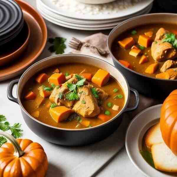 Рагу из курицы с тыквой